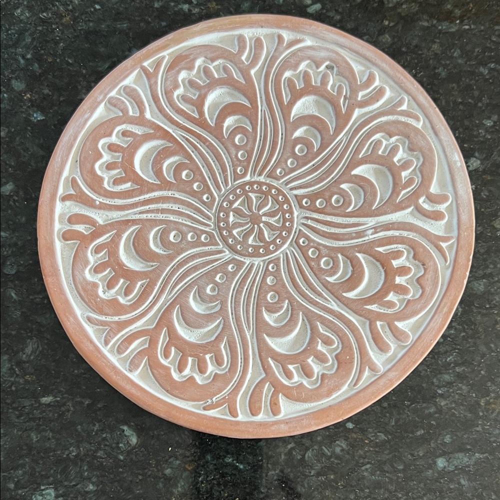 Artisan Ceramic Floral Plate